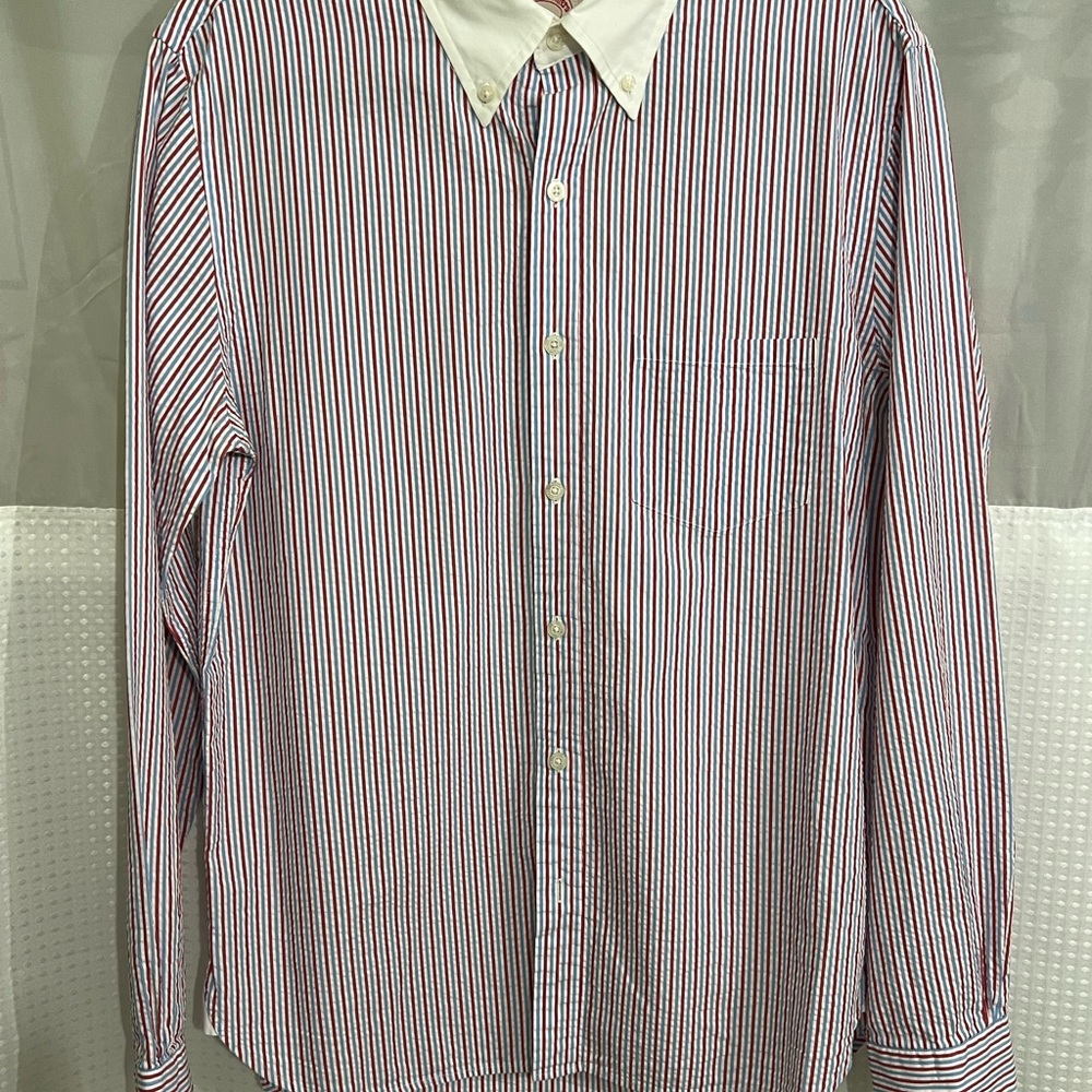 Brooks Brothers Red and White Striped Dress Shirt